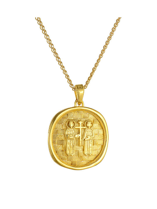 Kritsimis Pendant Kids Talisman Double Sided Constantine from Gold 14K 52RK6322-2843