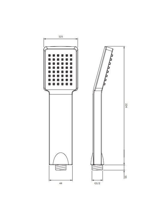 Omnires Mischpult, Mundstück und Telefonapparat Einbau für Dusche Silber 5908223786723