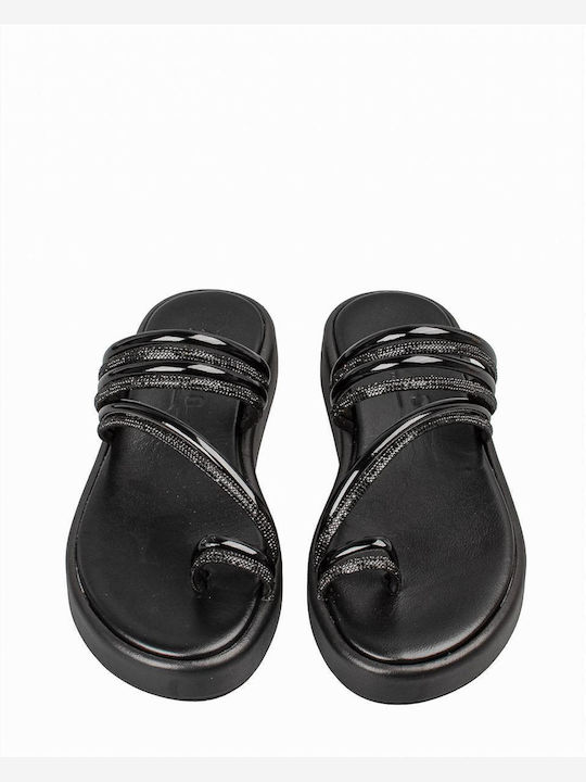 Zakro Collection Women's Flat Sandals Flatforms in Black Color