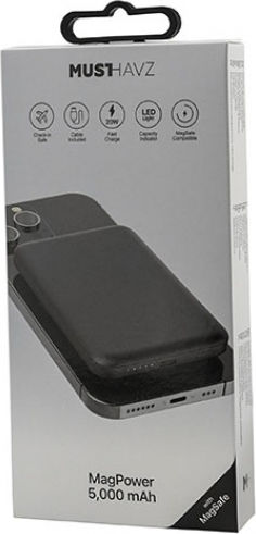 Musthavz MHPWRMP5A4BLK MagSafe Power Bank 5000mAh Power Delivery Μαύρο