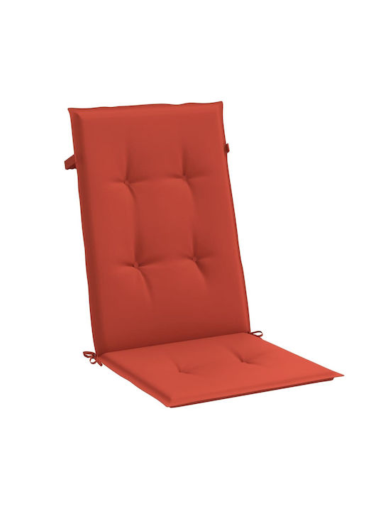 vidaXL Garden Chair Cushions with Backrest Red 4 Pieces 50x120cm