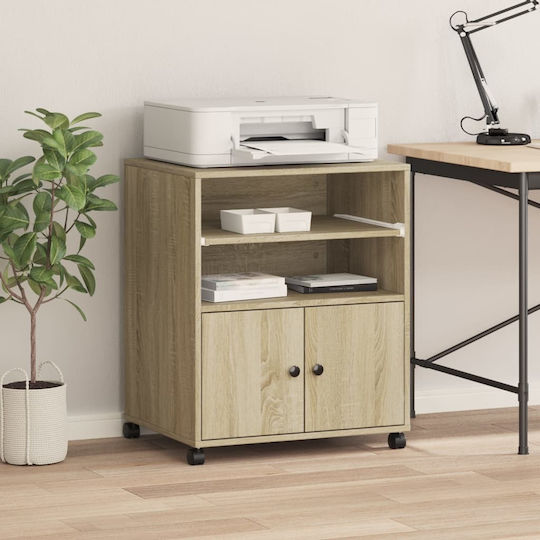 Stand with Casters Printer stand with wheels Sonoma Oak 60x48x74 cm - 840634 - Brown 840634