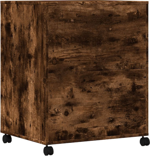 Druckerständer mit Rädern aus Räuchereiche 60 x 48 x 74 cm - 840636 - Braun