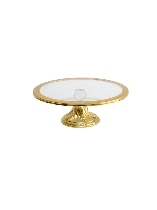 Hermia Cake Stand Gold 30x30x14cm