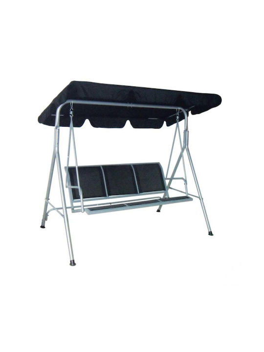 Κούνια με Βάση 3 Θέσεων Μεταλλική Μ175xΠ112xΥ152cm Μαύρη Κούνια με Βάση 3 Θέσεων Μεταλλική Μ175xΠ112xΥ152cm Μαύρη