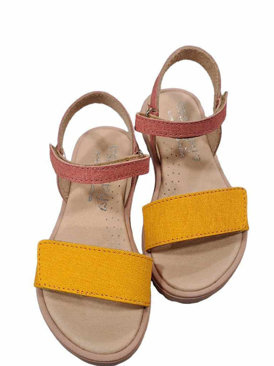 Scarpy Kinder Sandalen Anatomisch Pink-Yellow