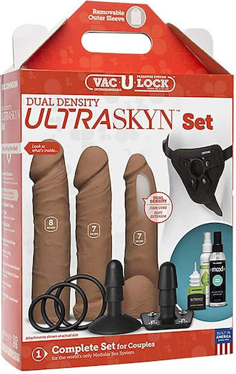 Doc Johnson Vaculock Harness με Διπλό Dildo σε Ροζ Χρώμα