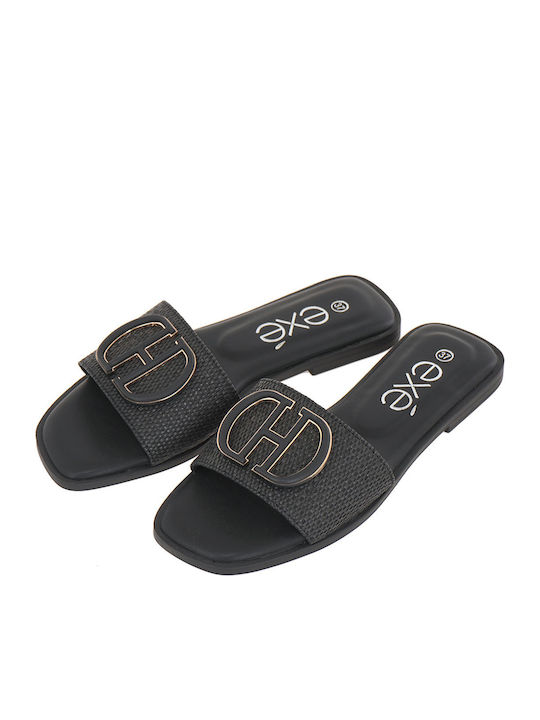 Women's Flat Sandals in Black Color