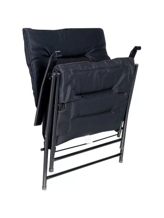 Outdoor Armchair Metallic Rona Black with Cushion 68x74x93cm
