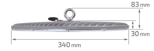 Eco Light Commercial Bell Light 150W Cool White 15000lm with Built-in LED White Ø34xH3cm