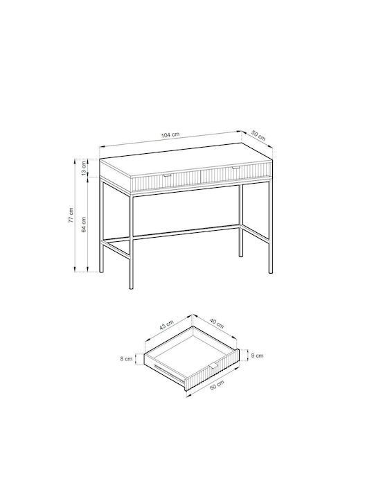 Nova Console Table Wood & Metal Green+ Black L103.5xW50xH77.6cm