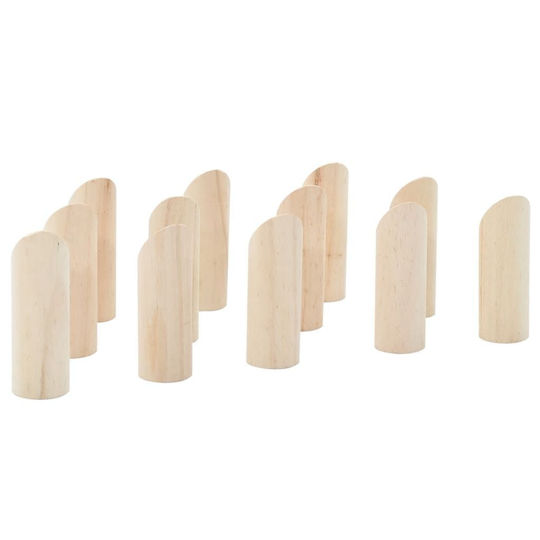 Set de joc Kubb cu 13 piese și husă de transport din lemn de pin solid