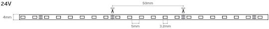 VK Lighting Ταινία LED 24V Θερμό Λευκό Φως 5m Τύπου SMD2835