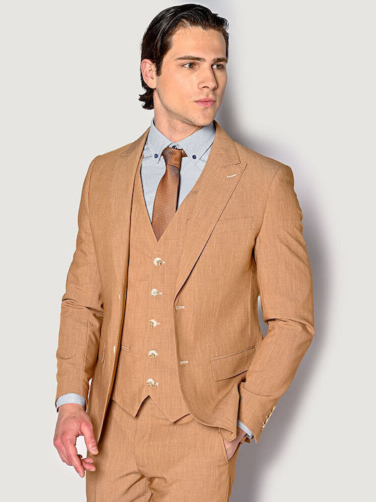Men's Summer Suit Slim Fit Tobacco