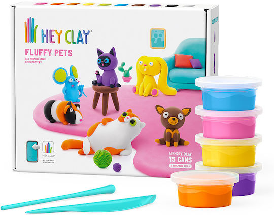 Hey Clay Fluffy Pets Παιδικός Πηλός Σετ
