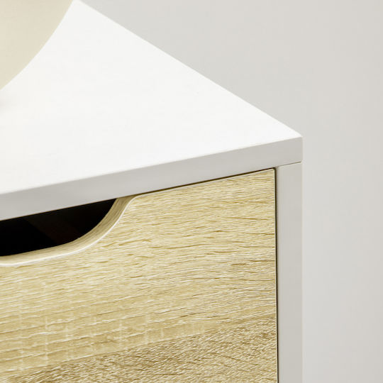Wooden Chest of Drawers with 5 Drawers White 60x40x77.5cm