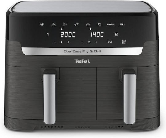 Tefal Dual Easy Air Fryer with Double Detachable Bucket 8.3lt Black