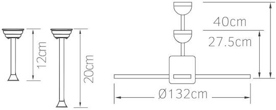 Zambelis Lights Ceiling Fan 132cm White