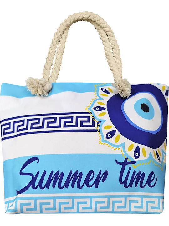 Summertiempo Υφασμάτινη Τσάντα Θαλάσσης Γαλάζια