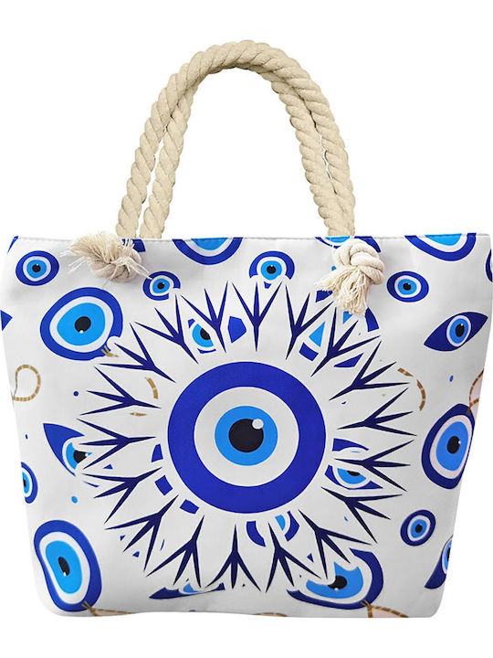 Summertiempo Stoff Strandtasche Blau