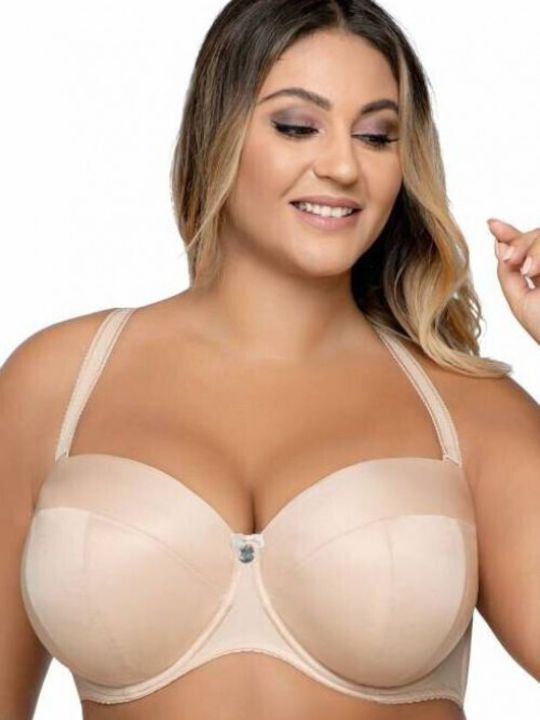 AVA Strapless Bra with Light Padding Underwire Beige