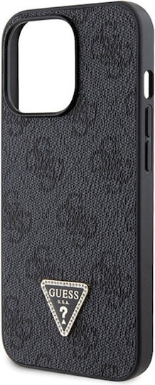 Guess Metal Logo Umschlag Rückseite Metallisch mit Band Schwarz (iPhone 13 Pro)