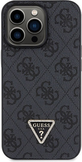 Guess Metal Logo Umschlag Rückseite Metallisch mit Band Schwarz (iPhone 13 Pro)