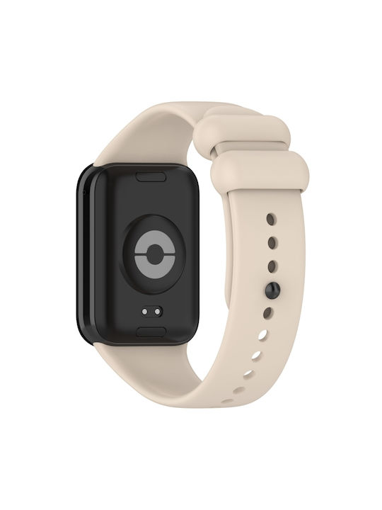 Xiaomi Mi Band 8 Pro Redmi Watch 4 Solid Color Black Buckle Silicone Watch Band Starlight Color