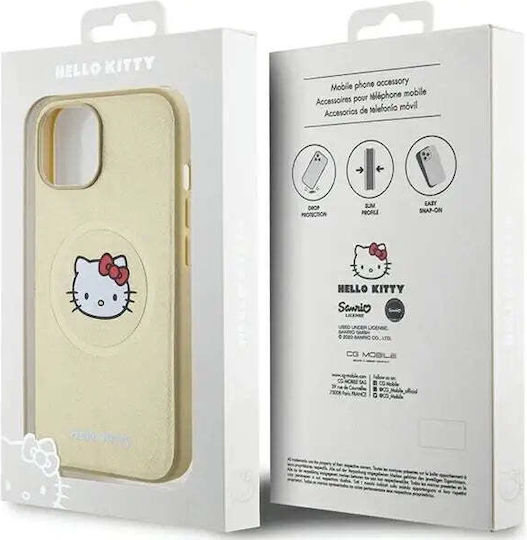 Hello Kitty Back Cover Plastic Gold (iPhone 15)