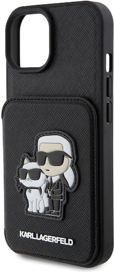 Karl Lagerfeld Pu Saffiano Card Slot Umschlag Rückseite Kunststoff Schwarz (iPhone 15)