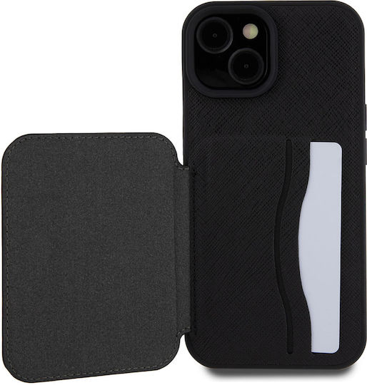 Karl Lagerfeld Pu Saffiano Card Slot Umschlag Rückseite Kunststoff Schwarz (iPhone 15)