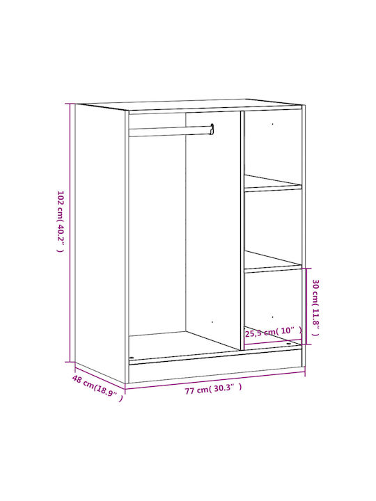 vidaXL Κρεμάστρα Δαπέδου από Ξύλο Καφέ 77x48x102cm