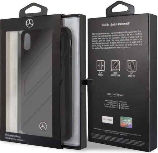 Mercedes-Benz Umschlag Rückseite Kunststoff Schwarz (iPhone XS Max)