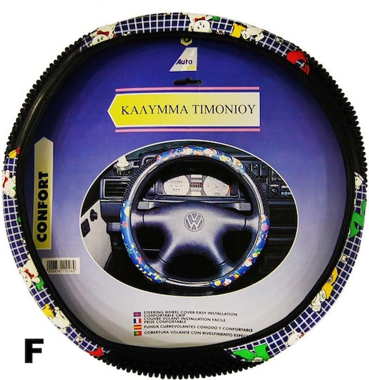 Autoline Car Steering Wheel Cover 11026 F with Diameter 38cm made of Leatherette Black