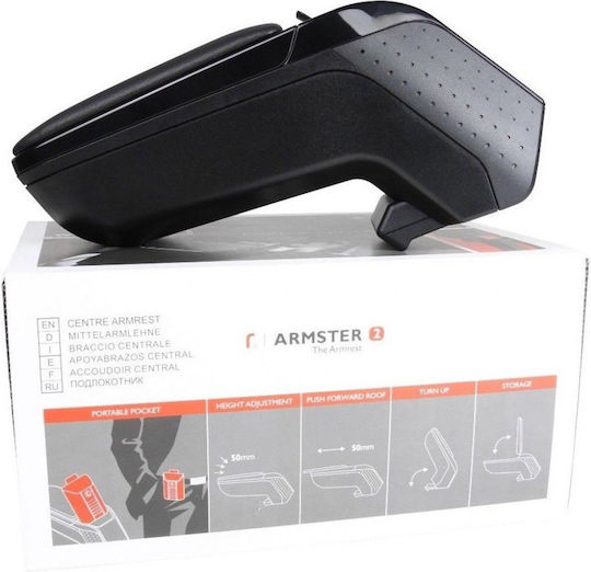 Rati Armster Car PU Armrest for Dacia Spring 2021+ Black