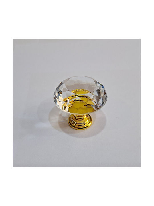 ACM Knob Furniture made of Zamak & Metallic & Crystal in Gold Color 11852 1pcs
