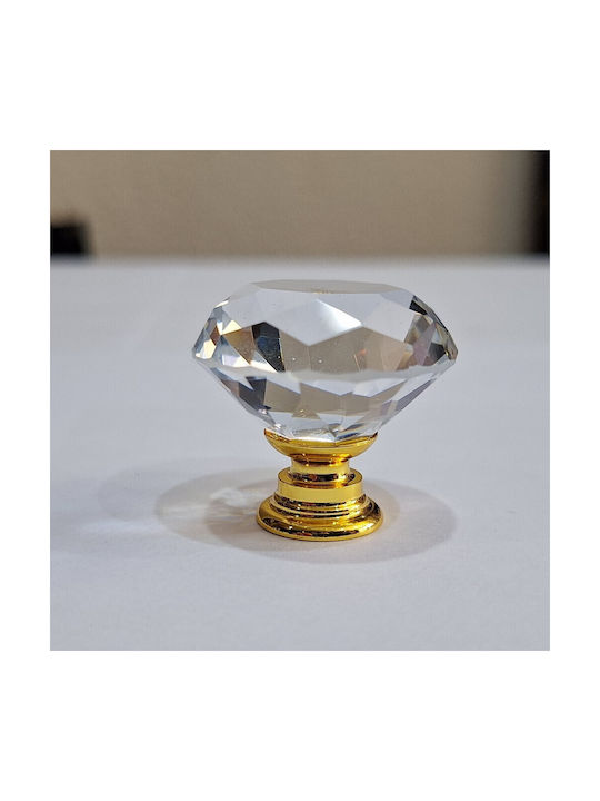 ACM Knob Furniture made of Zamak & Metallic & Crystal in Gold Color 11852 1pcs