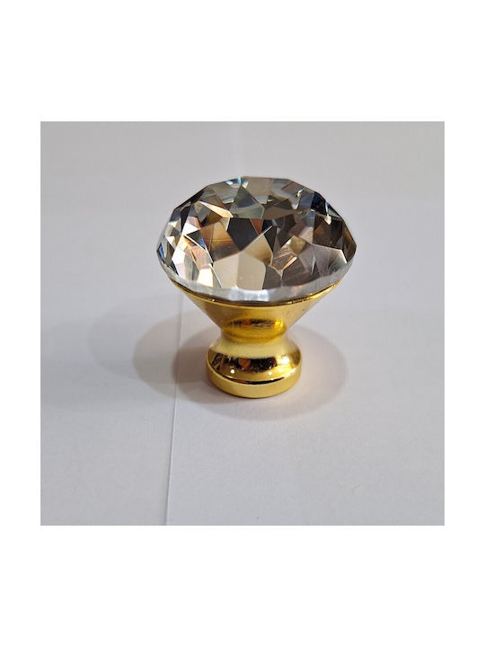 ACM Knob Furniture made of Zamak & Metallic & Crystal in Gold Color 11850 1pcs