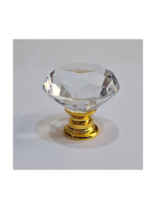 ACM Knob Furniture made of Zamak & Metallic & Crystal in Gold Color 11852 1pcs