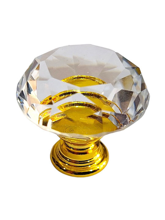 ACM Knob Furniture made of Zamak & Metallic & Crystal in Gold Color 11852 1pcs