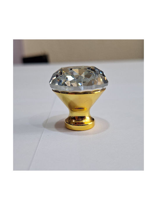 ACM Knob Furniture made of Zamak & Metallic & Crystal in Gold Color 11850 1pcs
