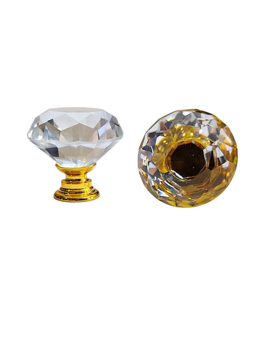 ACM Knob Furniture made of Zamak & Metallic & Crystal in Gold Color 11852 1pcs