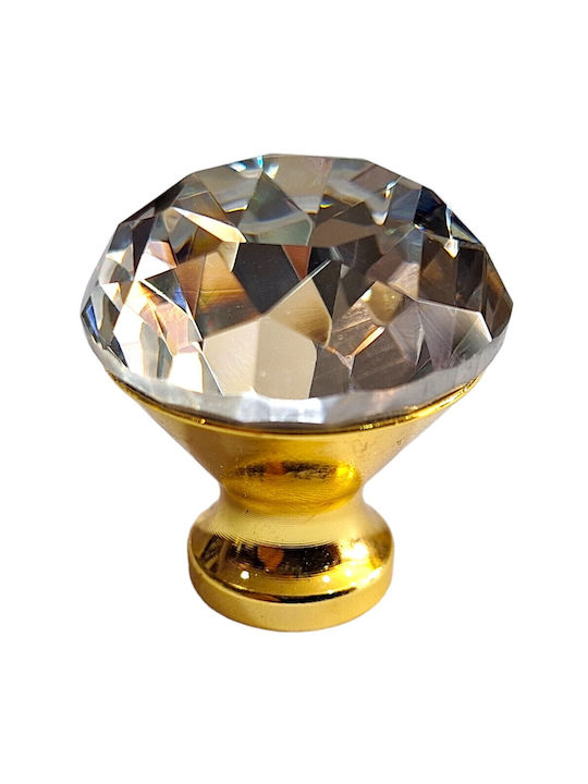 ACM Knob Furniture made of Zamak & Metallic & Crystal in Gold Color 11850 1pcs