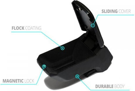 S-dizayn Car Leather Armrest for Dacia Lodgy Black