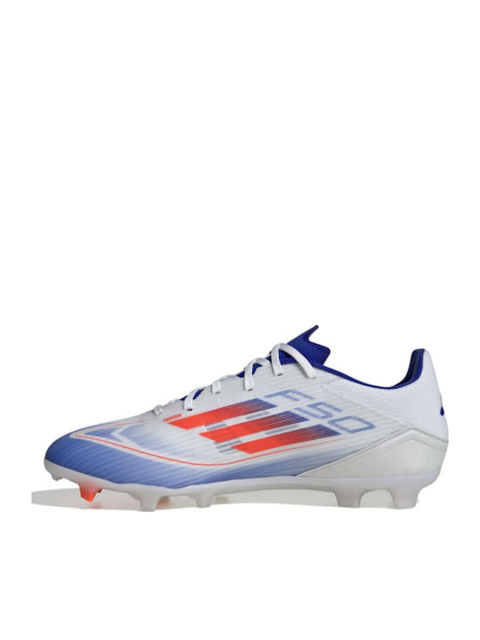 adidas F50 League Football Shoes with Cleats Cloud White / Solar Red / Lucid Blue