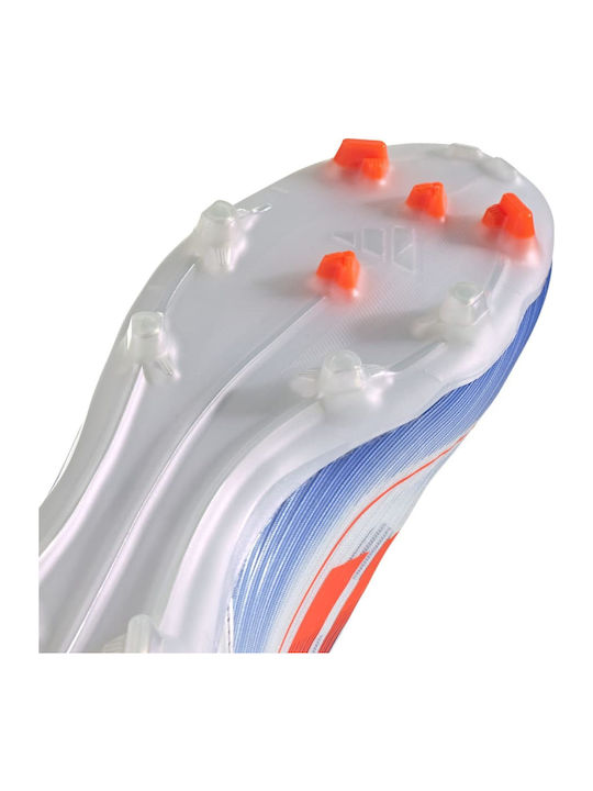 adidas F50 League Football Shoes with Cleats Cloud White / Solar Red / Lucid Blue