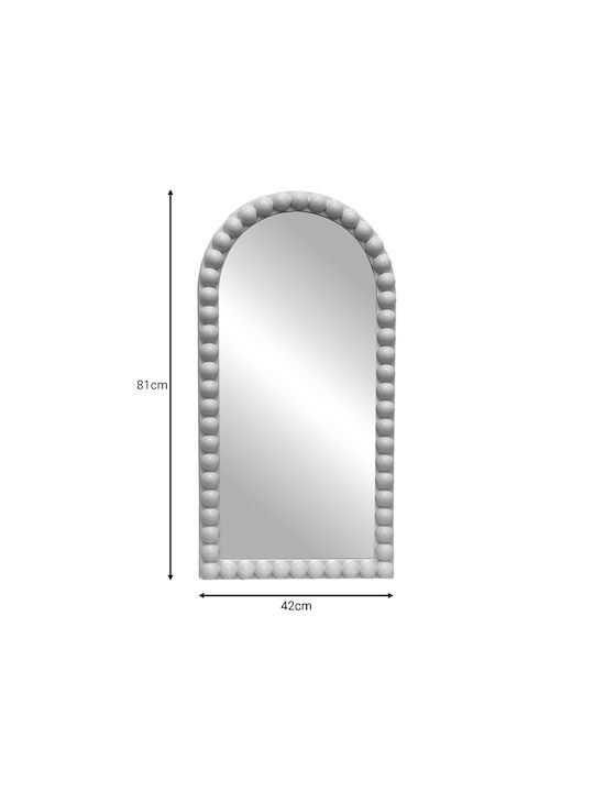 Pakketo Pavloval Wandspiegel mit Silber Kunststoff Rahmen 81x42cm 1Stück