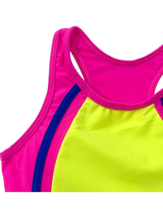 Ustyle Детски Бански Една част Fuchsia/yellow