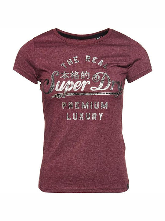 Superdry Foil Entry Femeie Tricou Roșu