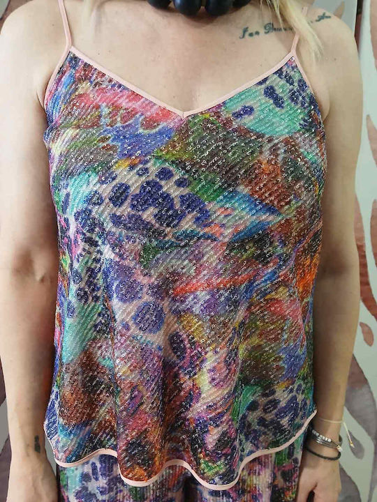 Bluză Damă Cu Bretele Multicolor